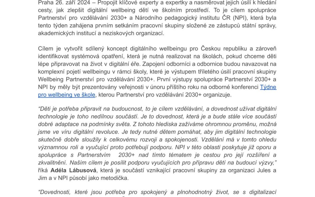 Jak lépe děti připravovat na život v digitální éře? Zabývat se tím budou experti a expertky z vysokých škol, neziskových organizací i státní správy