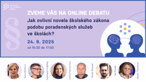 24 9 pozvanka - Online debata: Jak ovlivní novela školského zákona podobu poradenských služeb ve školách? - Partnerství 2030
