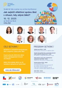 Pozvanka 10. 12. 2025 final - Online konference Jak zajistit efektivní správu škol v situaci, kdy ubývá žáků? - Partnerství 2030